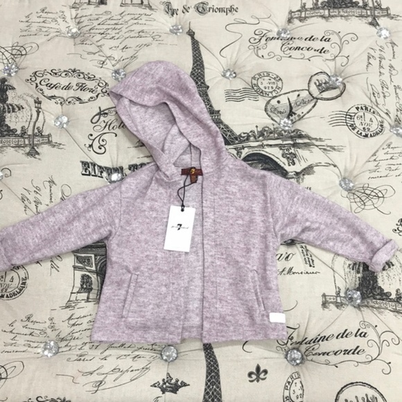 7 For All Mankind Baby Hooded Marled Earth Jacket - Picture 1 of 6